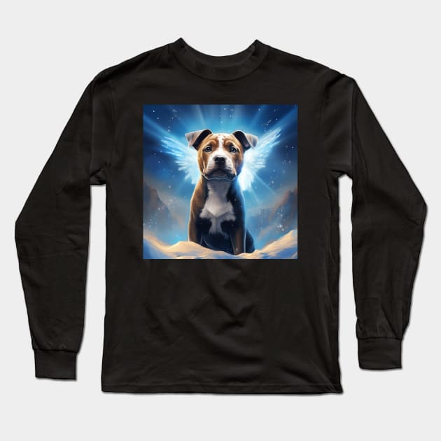 Angel Staffy Long Sleeve T-Shirt by Enchanted Reverie